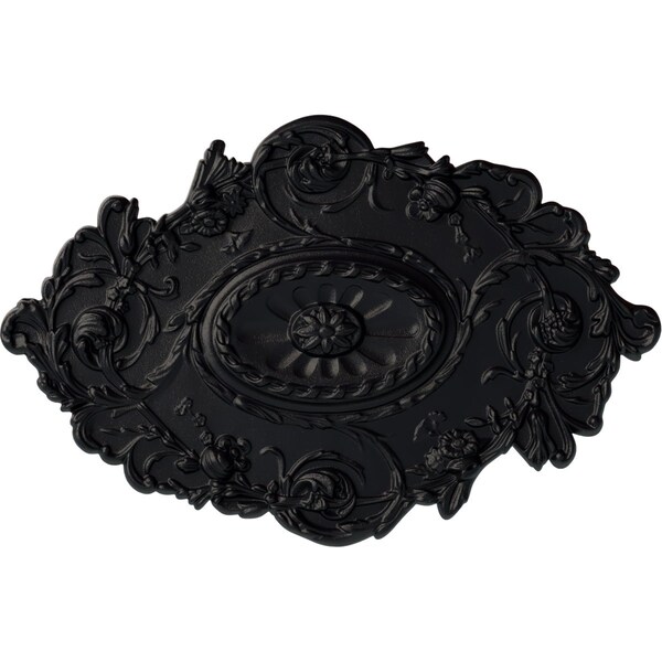 Ekena Millwork Strasbourg Ceiling Medallion, Hand-Painted Steel Gray, 30 1/2"W x 20"H x 1 1/2"P CM30SGSGS - main